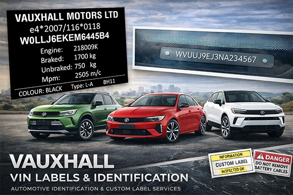 Vauxhall VIN labels