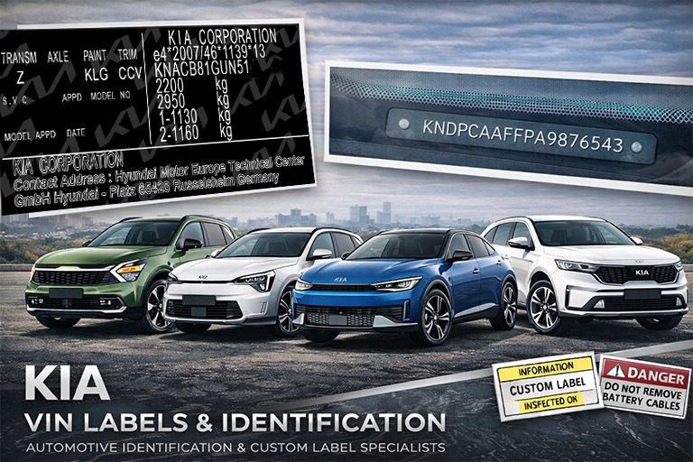 Kia VIN labels