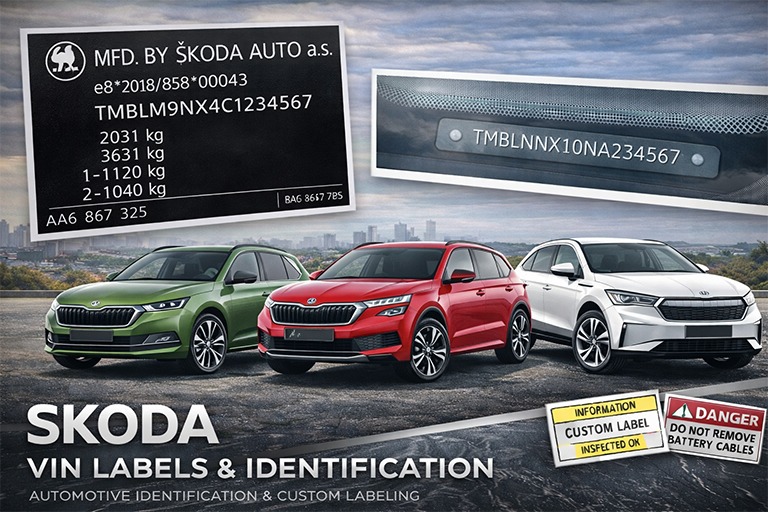 Skoda VIN labels