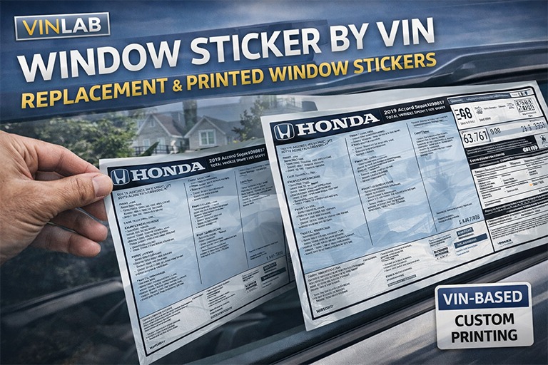 window sticker by VIN