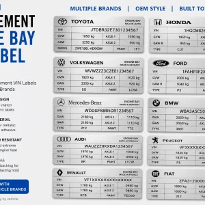engine bay VIN label
